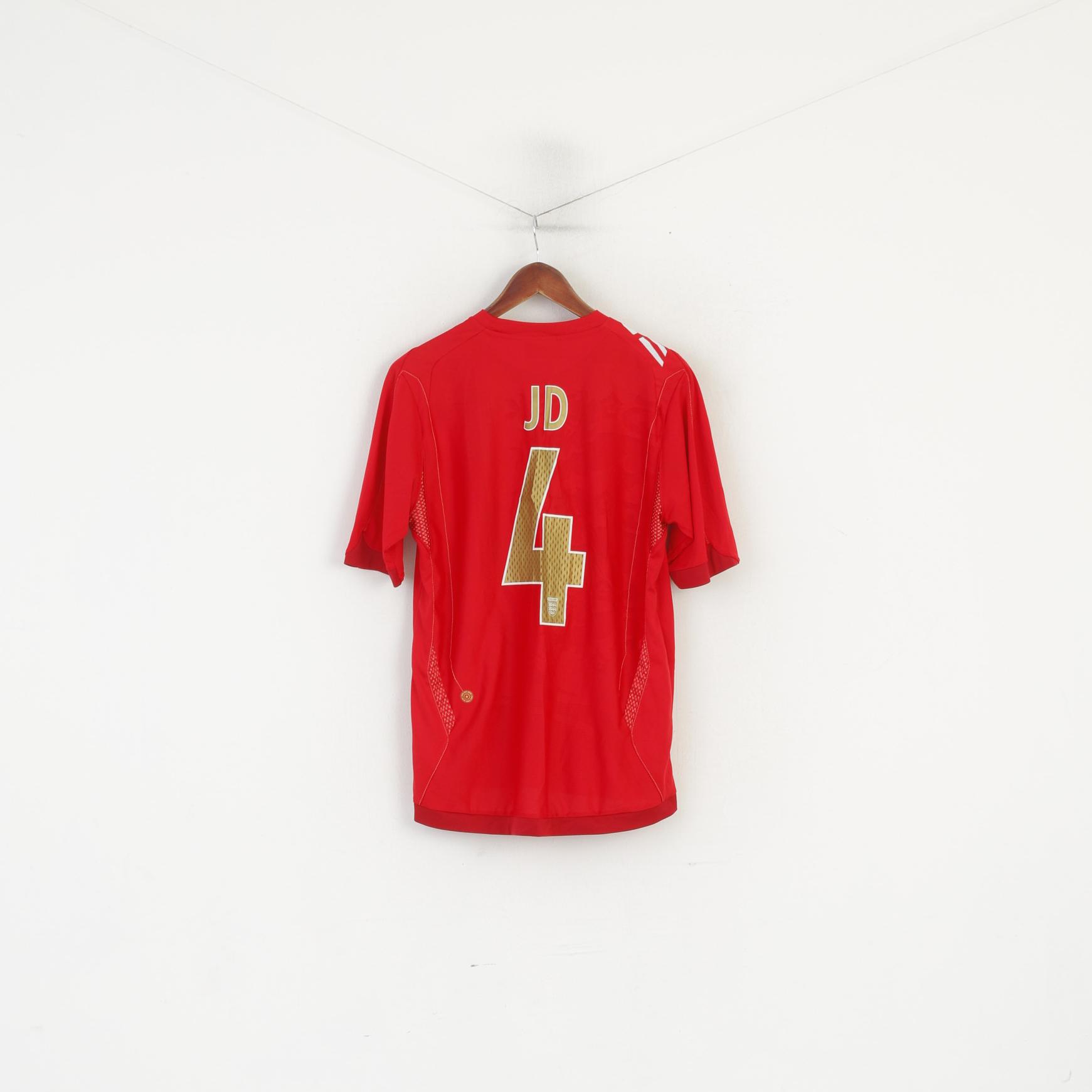 Umbro Men M Shirt Red England National Football Team JD #4 Kick Off 2006 Jersey Top