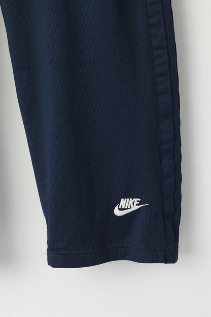 Nike Men XL Sweatpants Navy Vintage Shiny Sportswear Tracksuit Bottoms