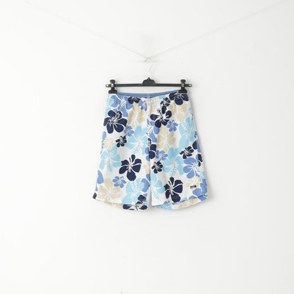 Etirel Youth 16 Age 176 Shorts Blue Floral Print Summer Mesh Lined