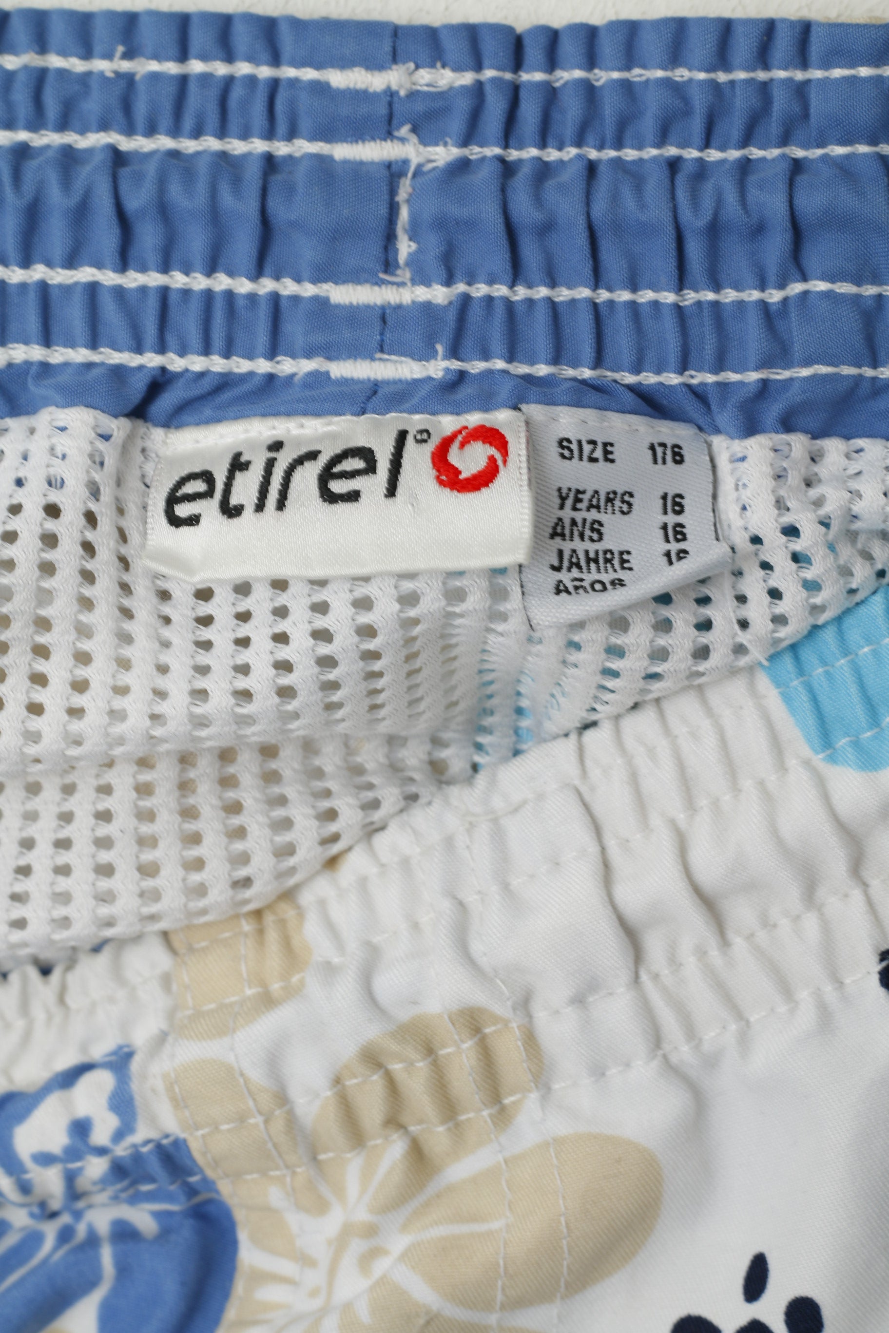 Etirel Youth 16 Age 176 Short Bleu Imprimé Floral Été Doublé en Maille