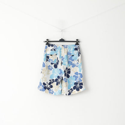 Etirel Youth 16 Age 176 Shorts Blue Floral Print Summer Mesh Lined