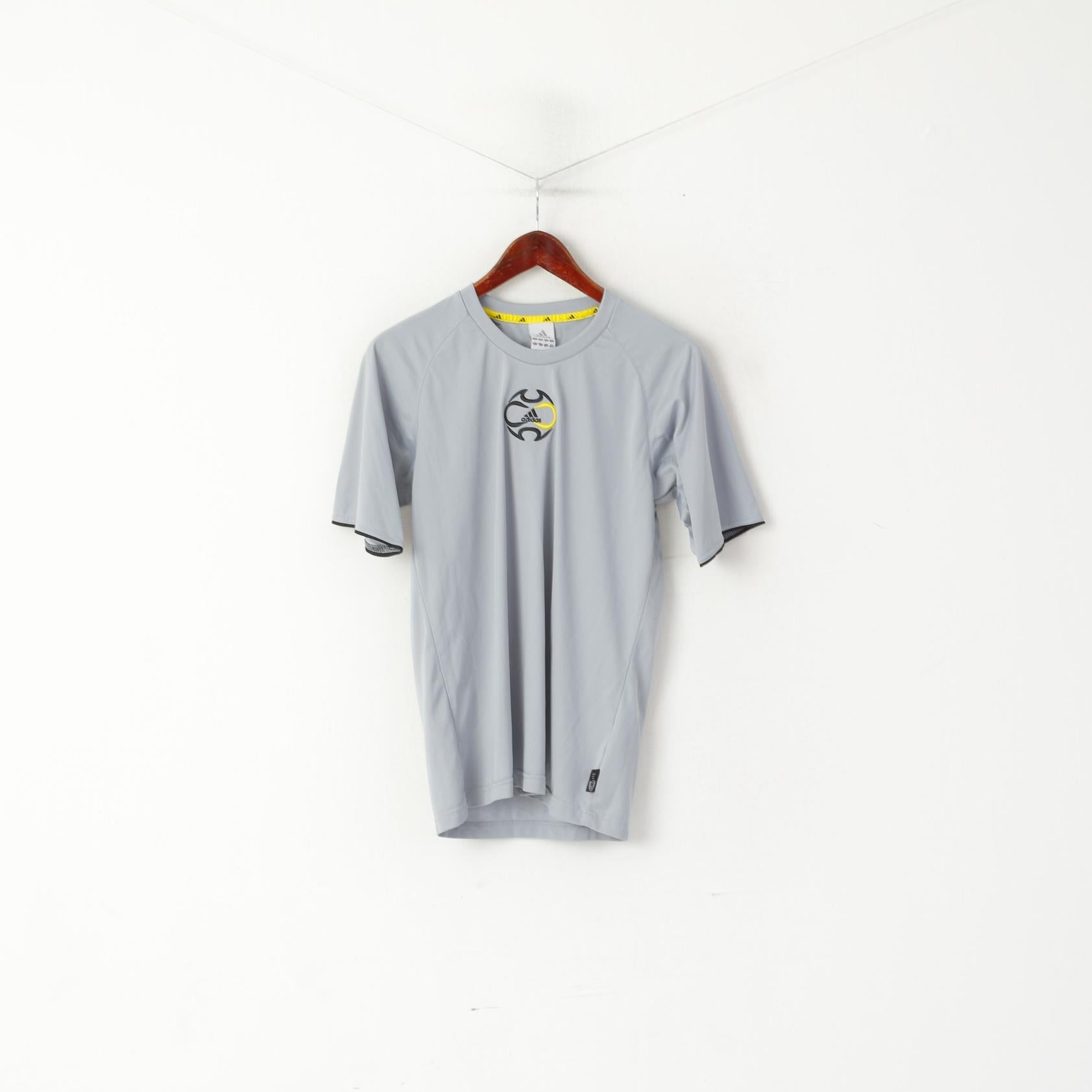 Adidas Men S Shirt Grey Sport Vintage Training Football Climalite Activewear Jersey Top