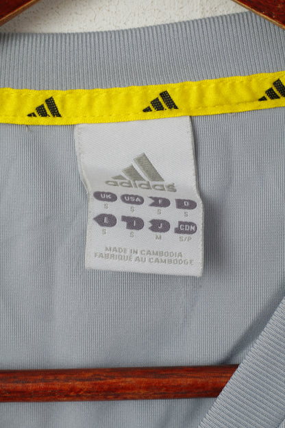 Maglia Adidas da uomo grigia Sport Vintage Training Football Climalite Activewear Jersey Top