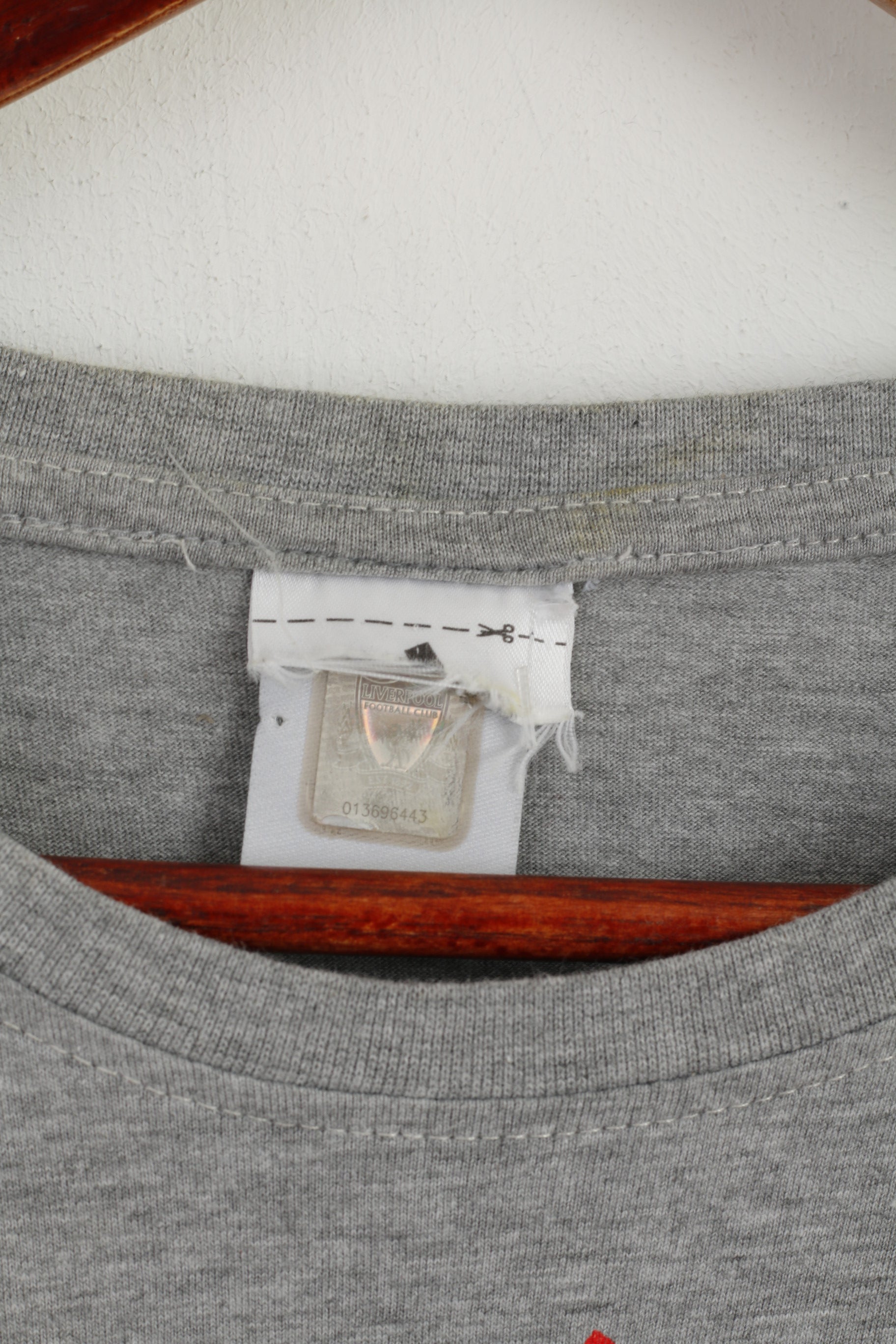 Adidas Men M T- Shirt Grey Graphic Liverpool Football Cotton Short Sleeve Top