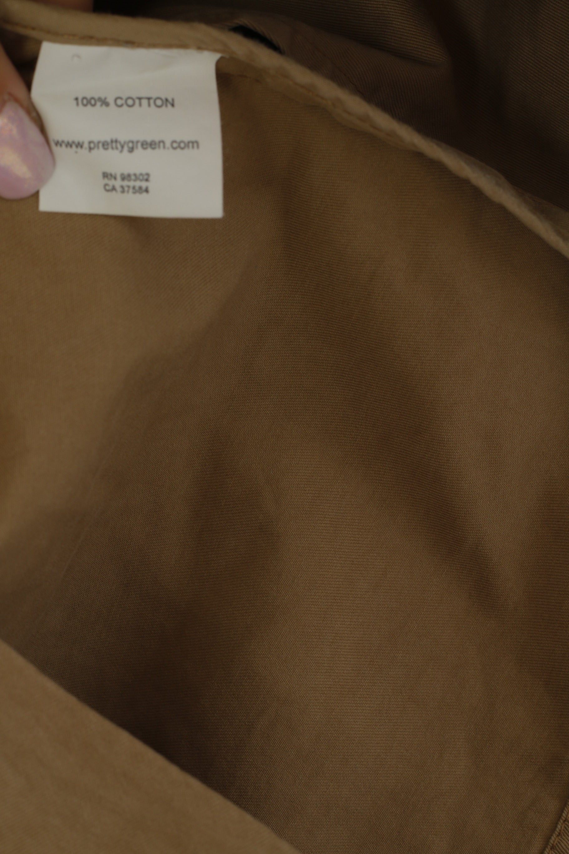 Giacca da uomo piuttosto verde, top Harrington casual, vestibilità slim, in cotone marrone, con cerniera intera