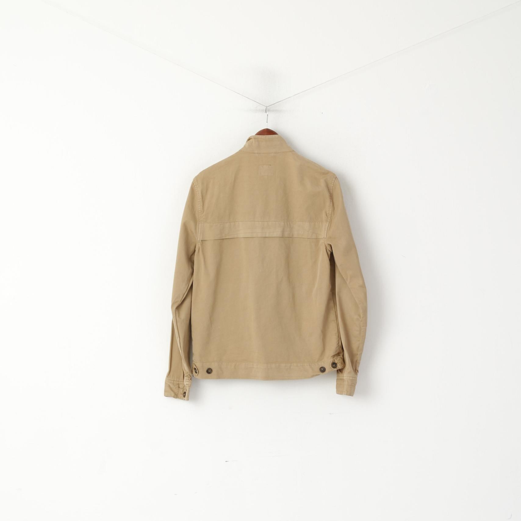 Giacca da uomo piuttosto verde, top Harrington casual, vestibilità slim, in cotone marrone, con cerniera intera