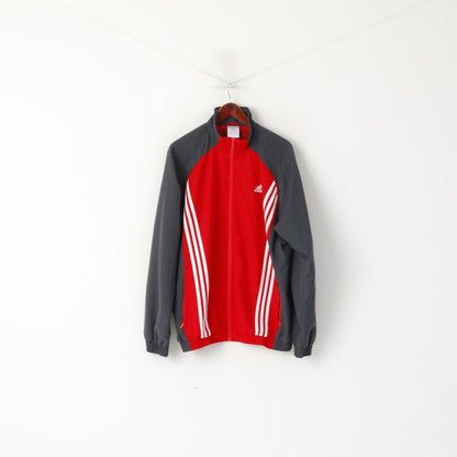 Adidas Men 186 XL Jacket Red Bomber Vintage Full Zipper Activewear Sport Top