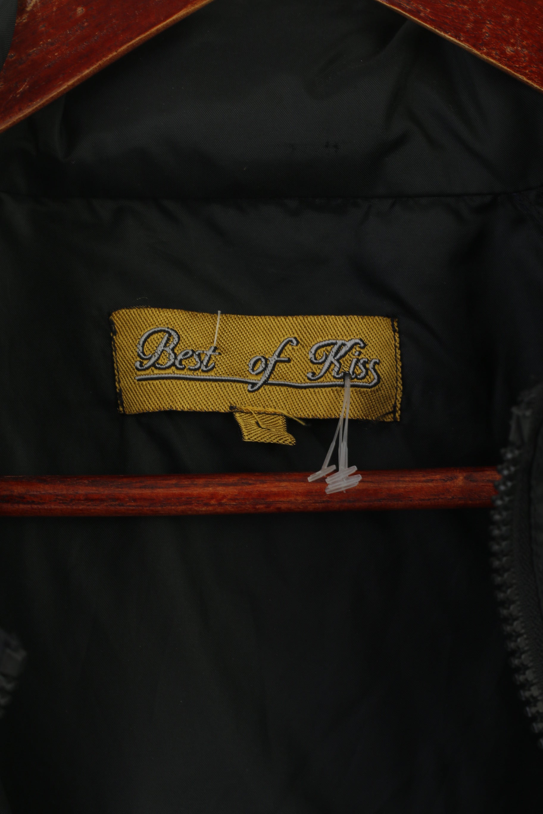 Best Of Kiss Men L Jacket Black Lightweight Hidden Hood Outdoor Vintage Top