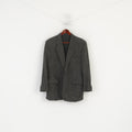Strellson Men 54 44 Blazer Vintage Black Green Houndstooth Wool Bayard Kalif Lanificio Cerruti Jacket