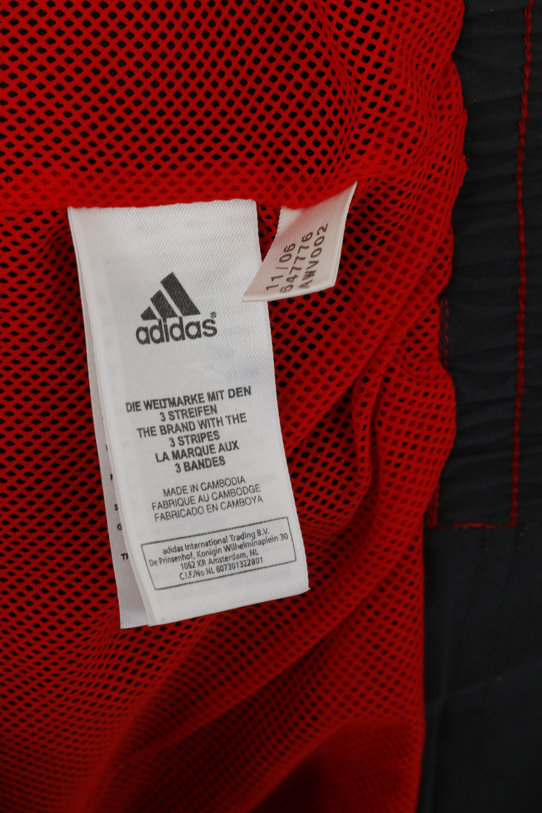 Adidas Hommes 186 XL Veste Rouge Bomber Vintage Full Zipper Activewear Sport Top