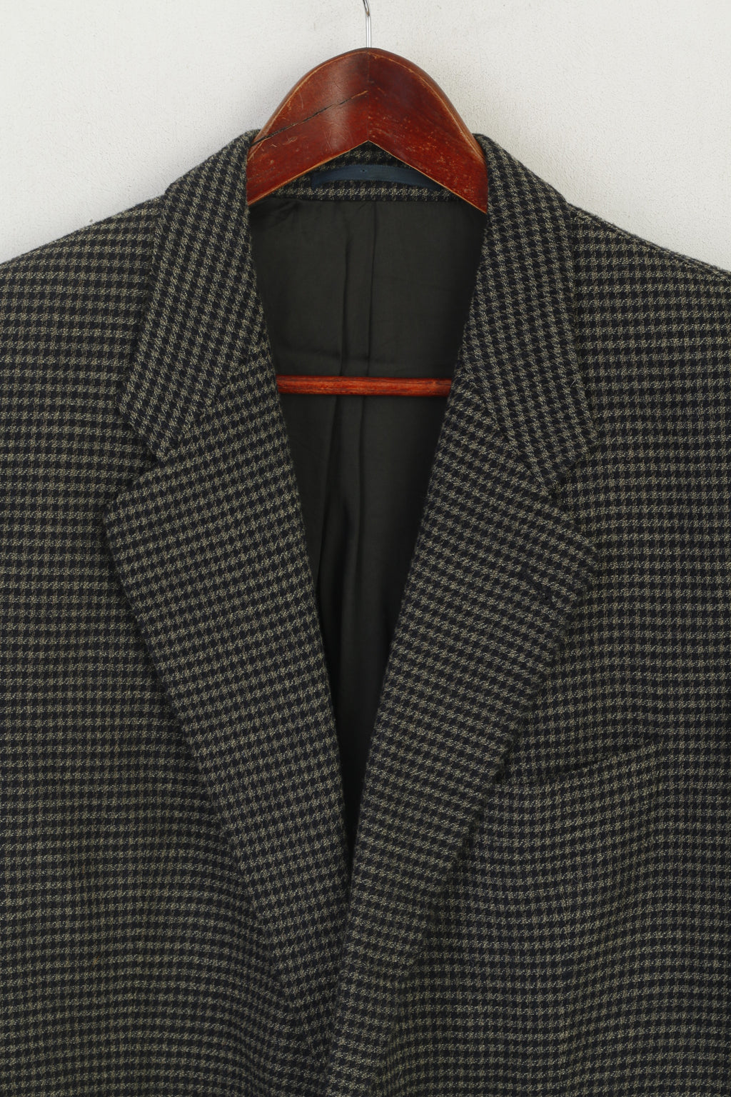 Strellson Men 54 44 Blazer Vintage Black Green Houndstooth Wool Bayard Kalif Lanificio Cerruti Jacket
