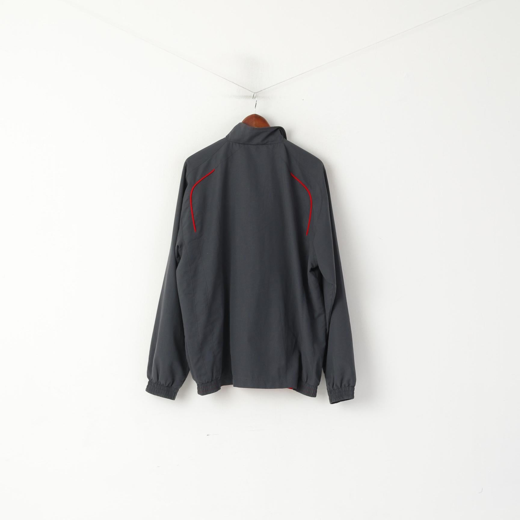 Adidas Hommes 186 XL Veste Rouge Bomber Vintage Full Zipper Activewear Sport Top