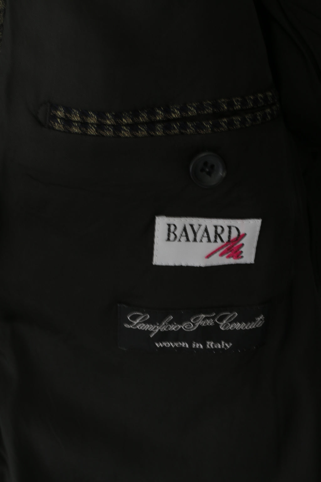 Strellson Men 54 44 Blazer Vintage Black Green Houndstooth Wool Bayard Kalif Lanificio Cerruti Jacket