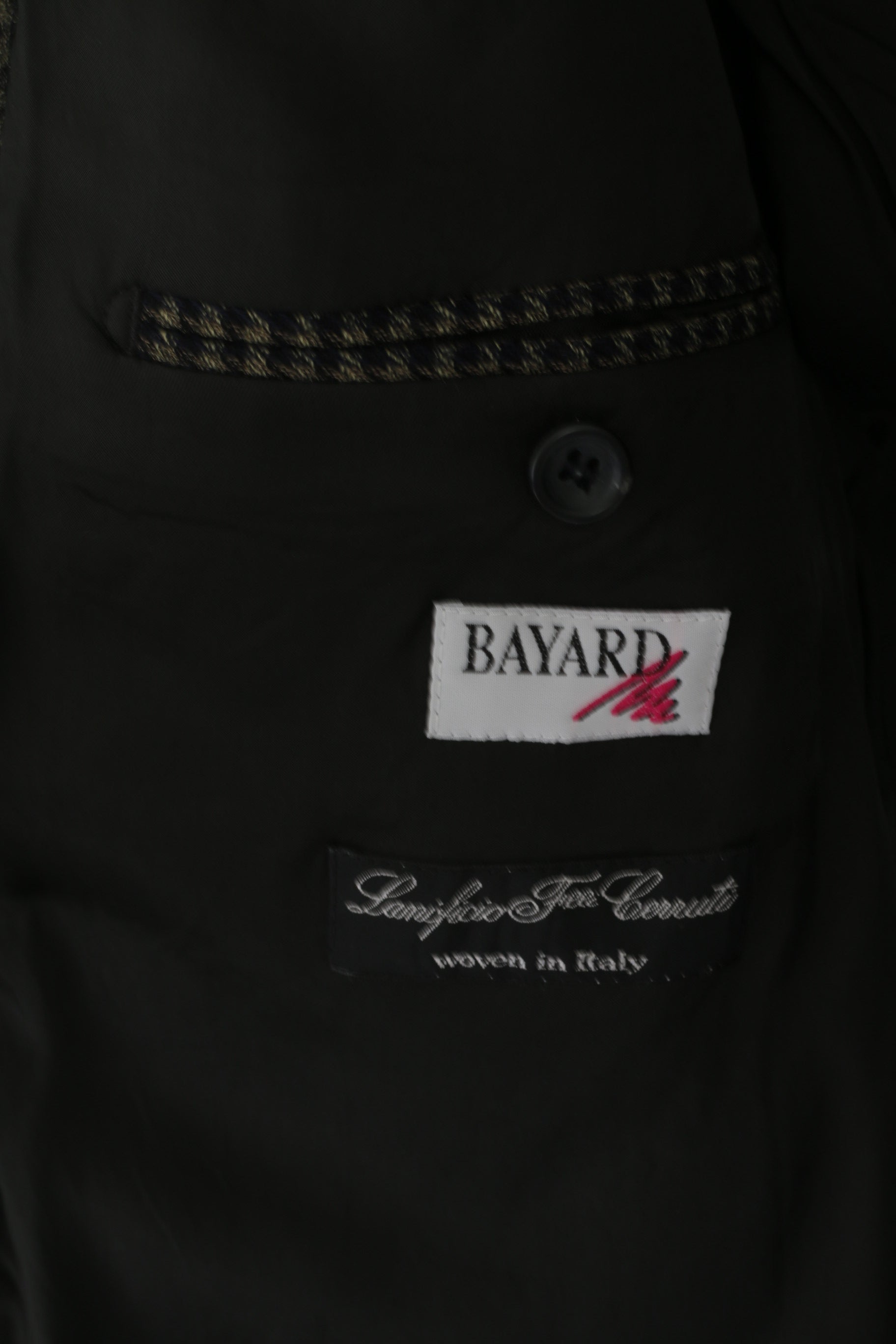 Strellson Men 54 44 Blazer Vintage Black Green Houndstooth Wool Bayard Kalif Lanificio Cerruti Jacket