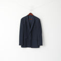 Racing Green Hommes 44 54 Blazer Marine Laine Simple Boutonnage Épaulettes Veste