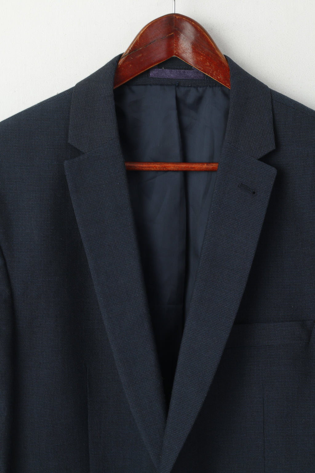 Racing Green Mens 44 54 Blazer Navy Wool Single Breasted Shoulder Pads Jacket