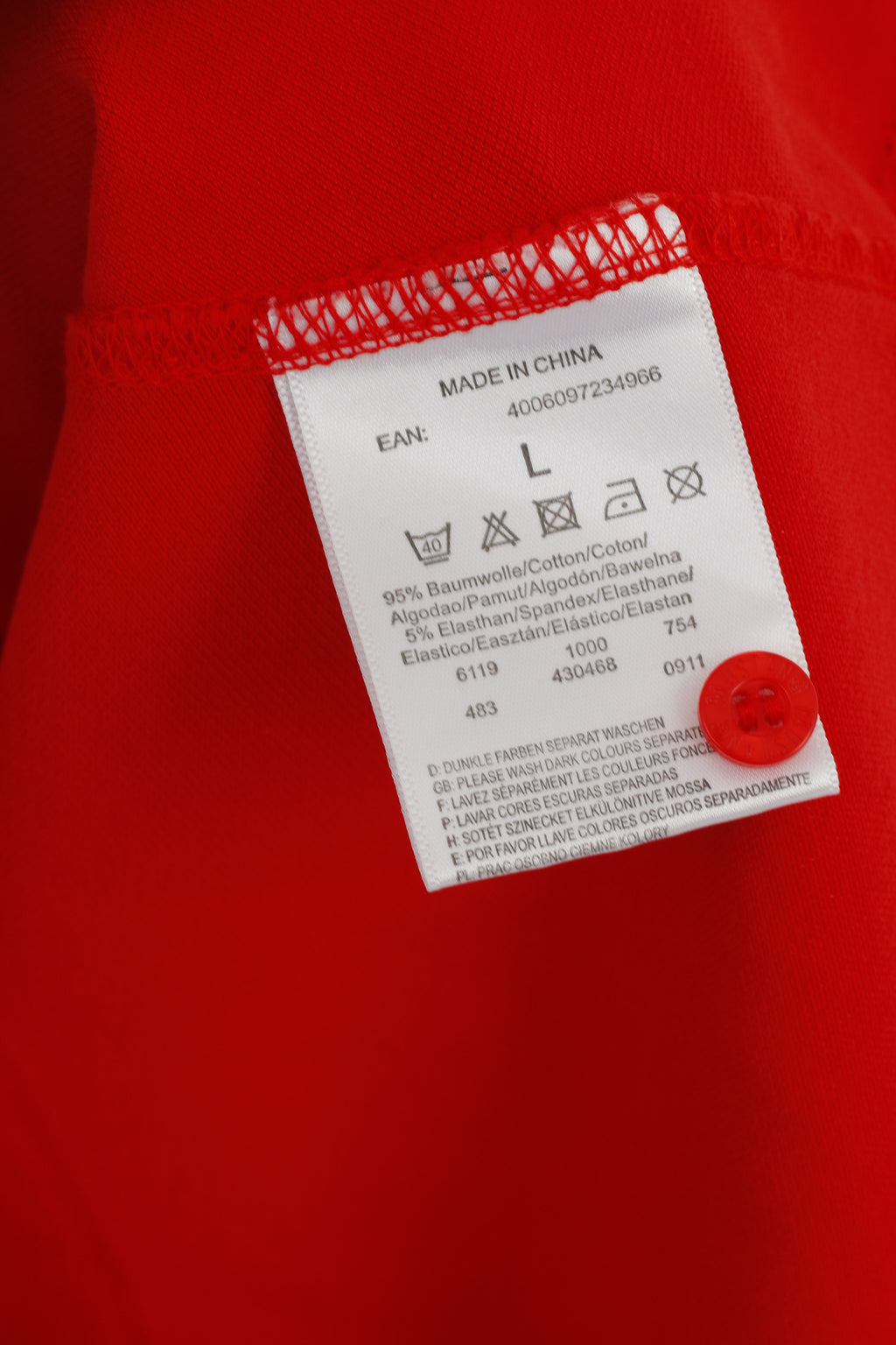 Mustang Femmes L Polo Rouge Coton Stretch Manches Courtes Vintage Classique Haut