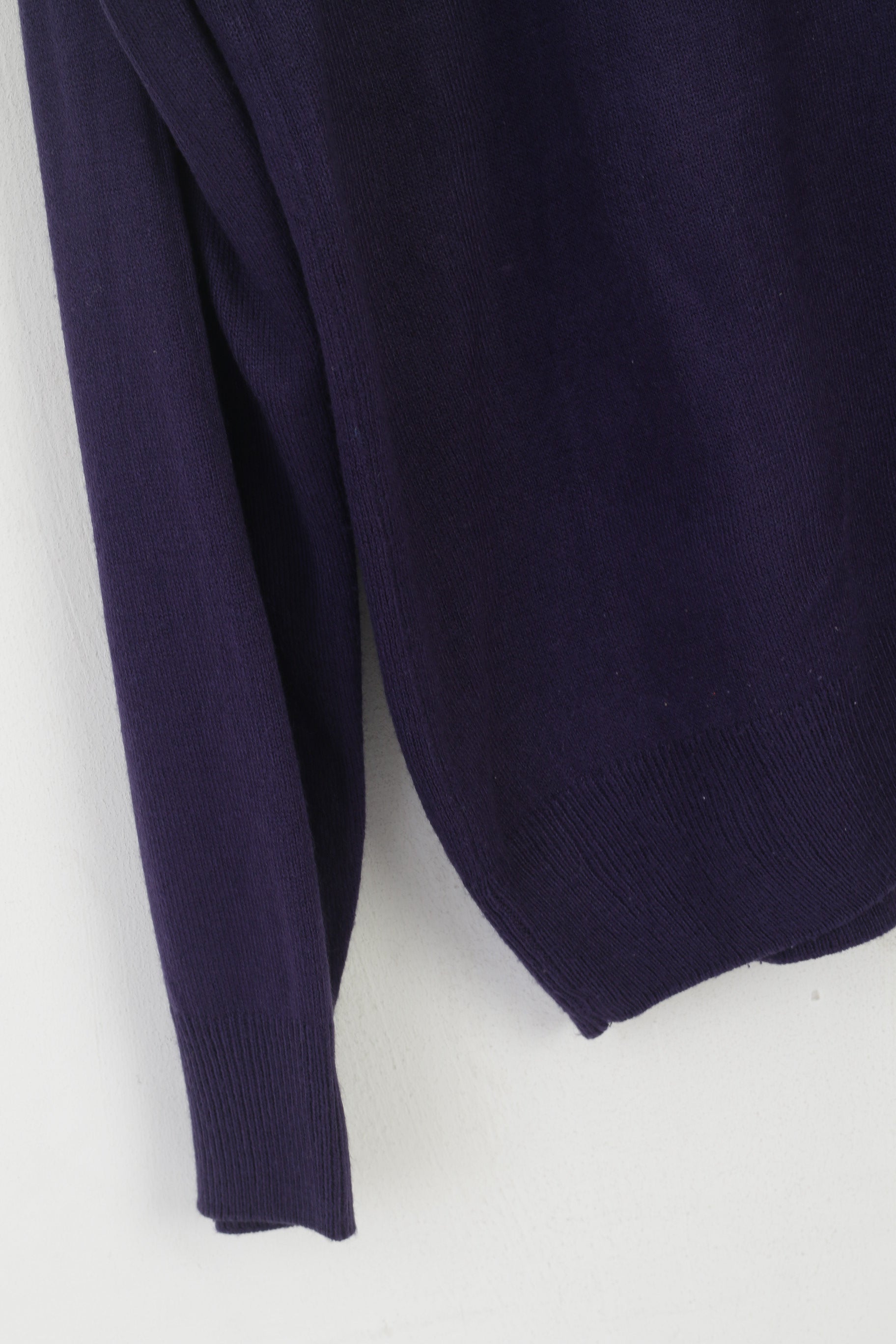 James Pringle Men M Jumper Purple Acrylic Crew Neck Soft Plain Sweater