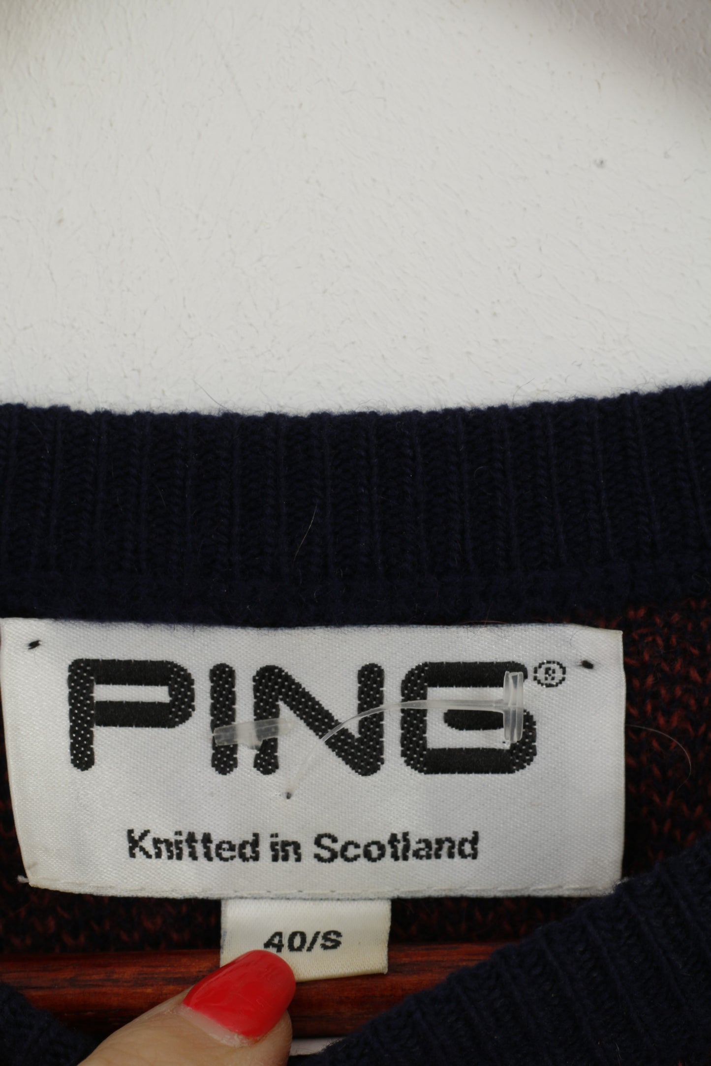 Ping Men 40 S Jumper Navy Solheim Cup Golf Knit Ecosse Pull en laine mélangée