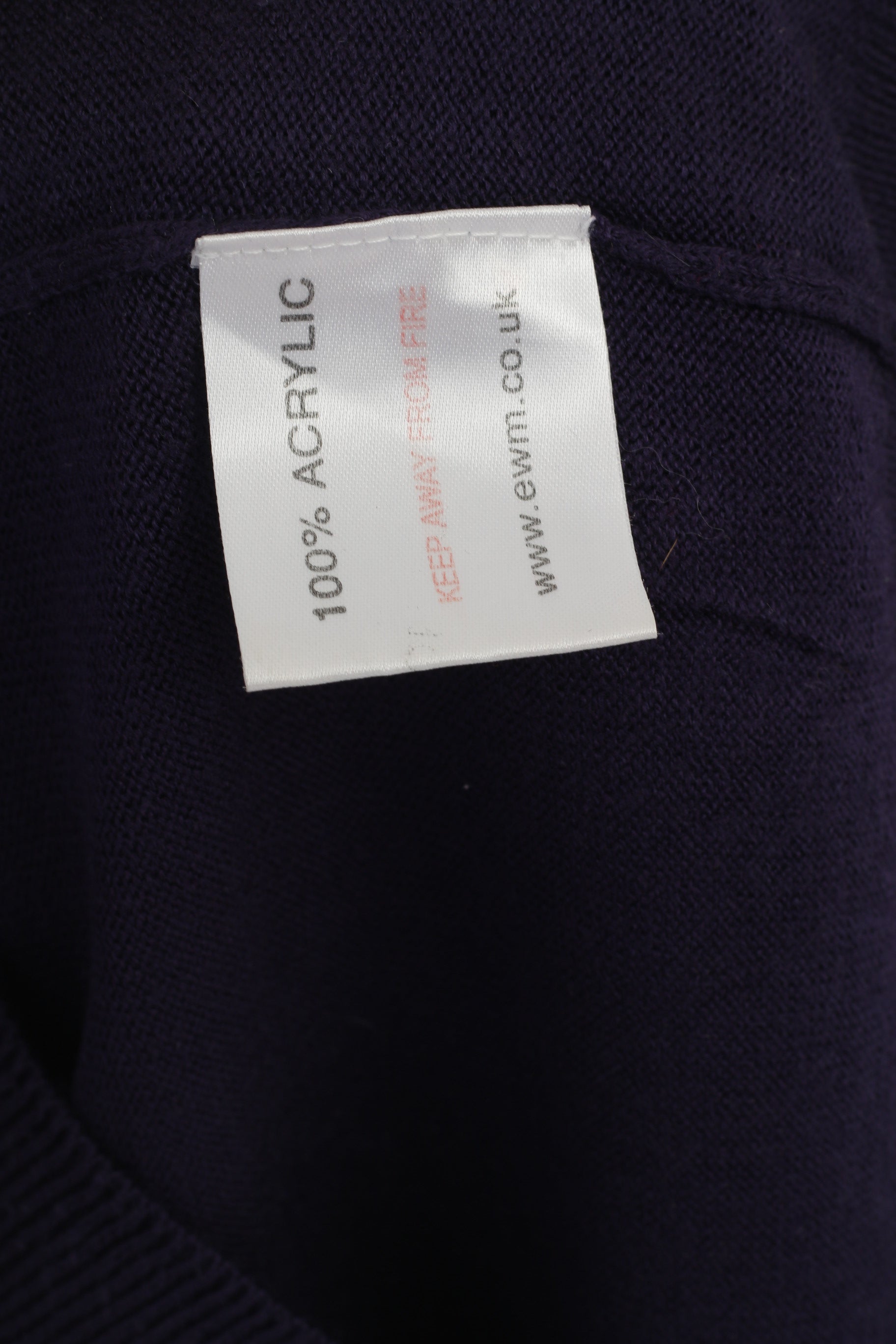 James Pringle Men M Jumper Purple Acrylic Crew Neck Soft Plain Sweater
