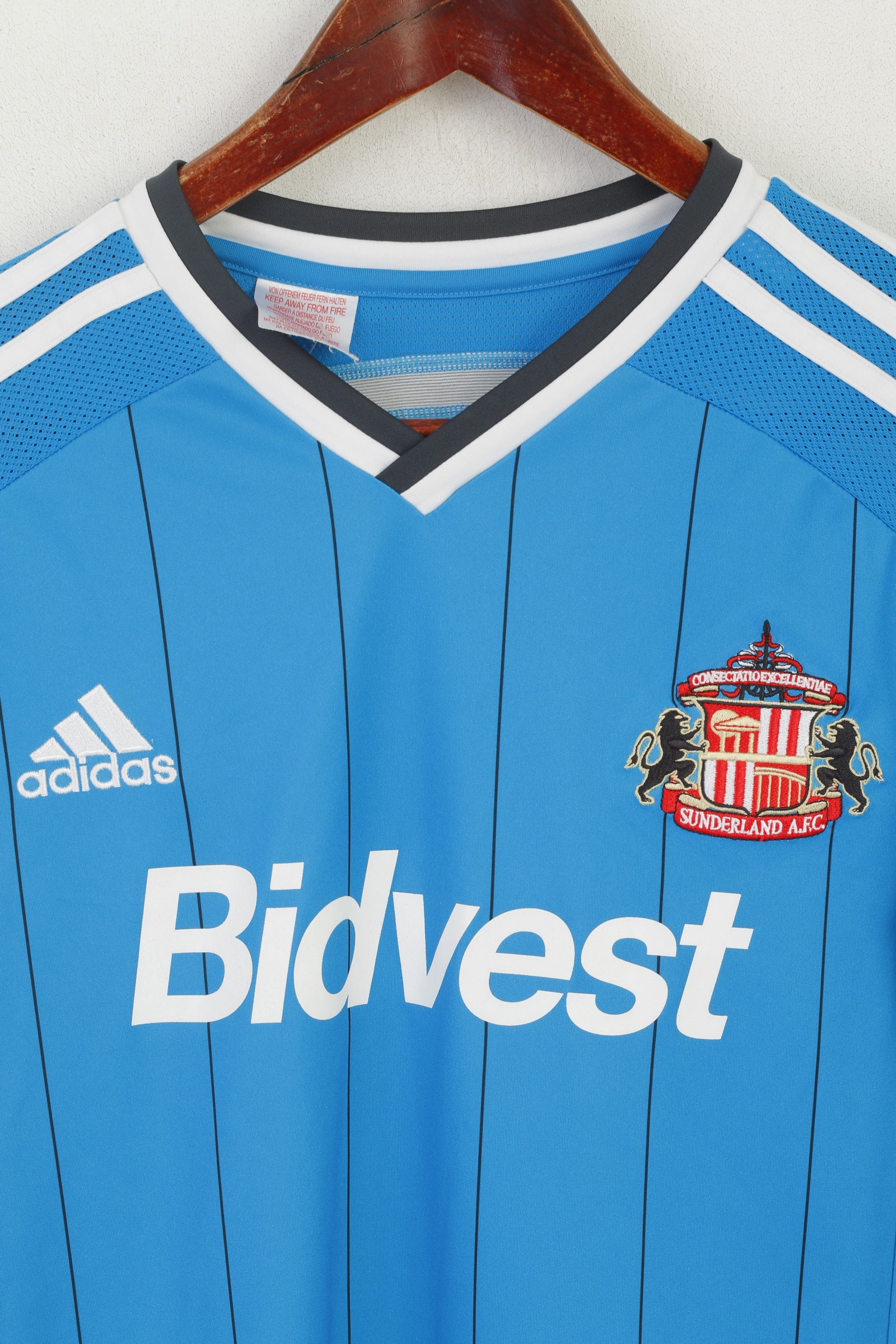 Adidas Garçons YXL 164 Chemise Bleu Sunderland Football #10 KIERAN Jersey Top