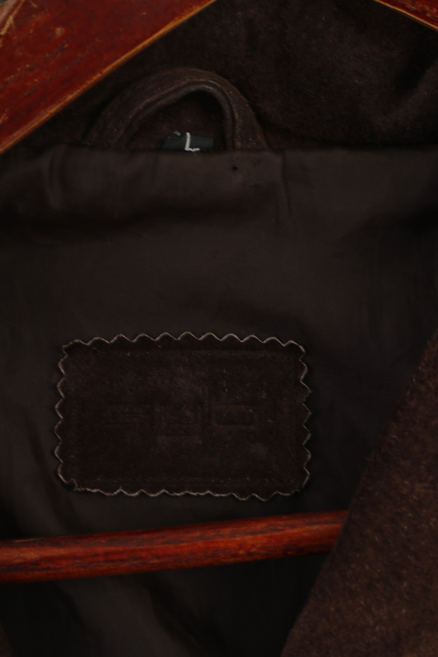 Sybilla Women L Jacket Brown Leather Suede Vintage Two Pockets Spain Fit Top