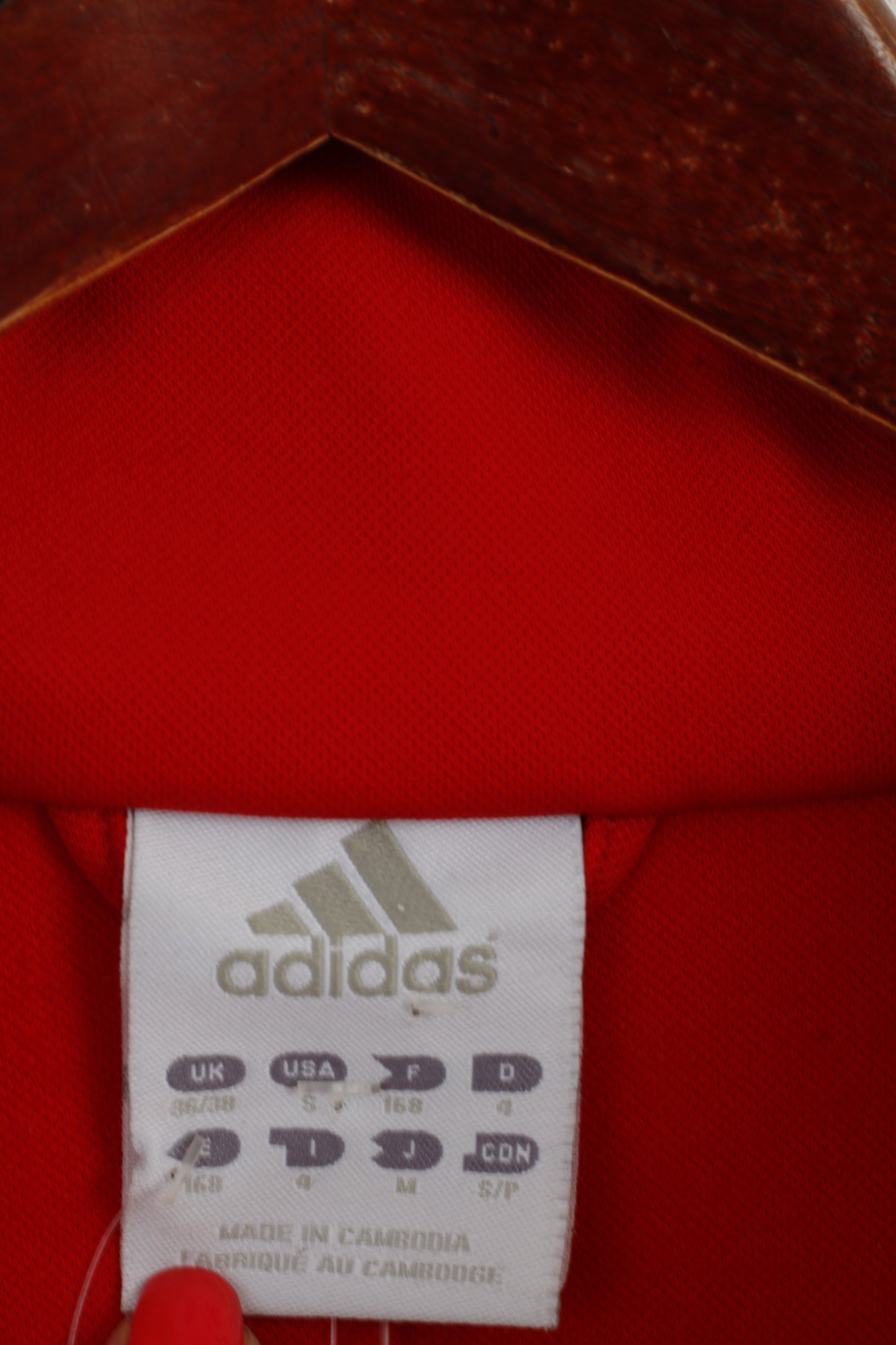 Adidas Women M 168 Sweatshirt Red Eneryda Volley Zip Neck Active Top