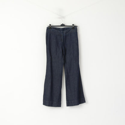 Gant Donna 8 12 38 Pantaloni Pantaloni a campana in misto cotone e lino blu scuro