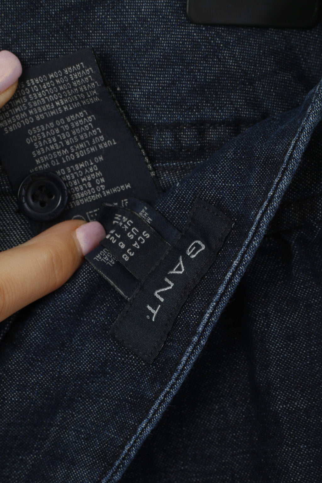 Gant Women 8 12 38 Trousers Navy Cotton Linen Blend Bell Bottoms