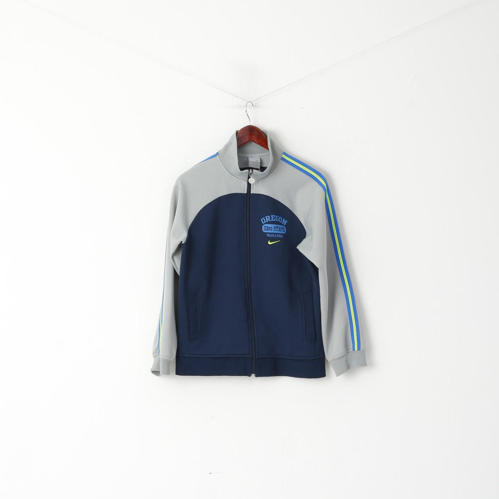 Nike Oregon Youth 14-16 Age 152-168 Sweatshirt Grey Sport Zip Up Track Top
