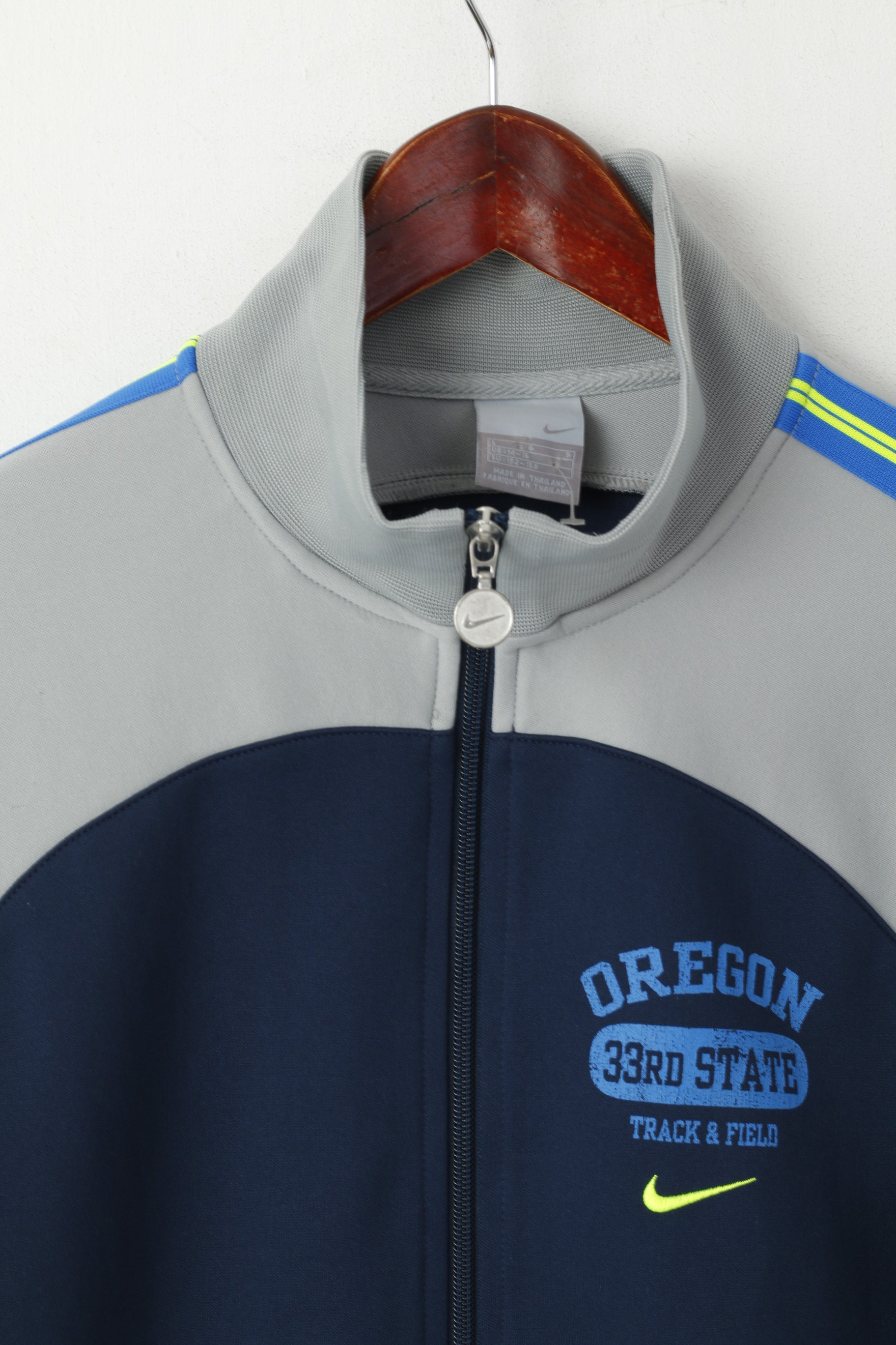 Nike Oregon Youth 14-16 Age 152-168 Sweatshirt Grey Sport Zip Up Track Top