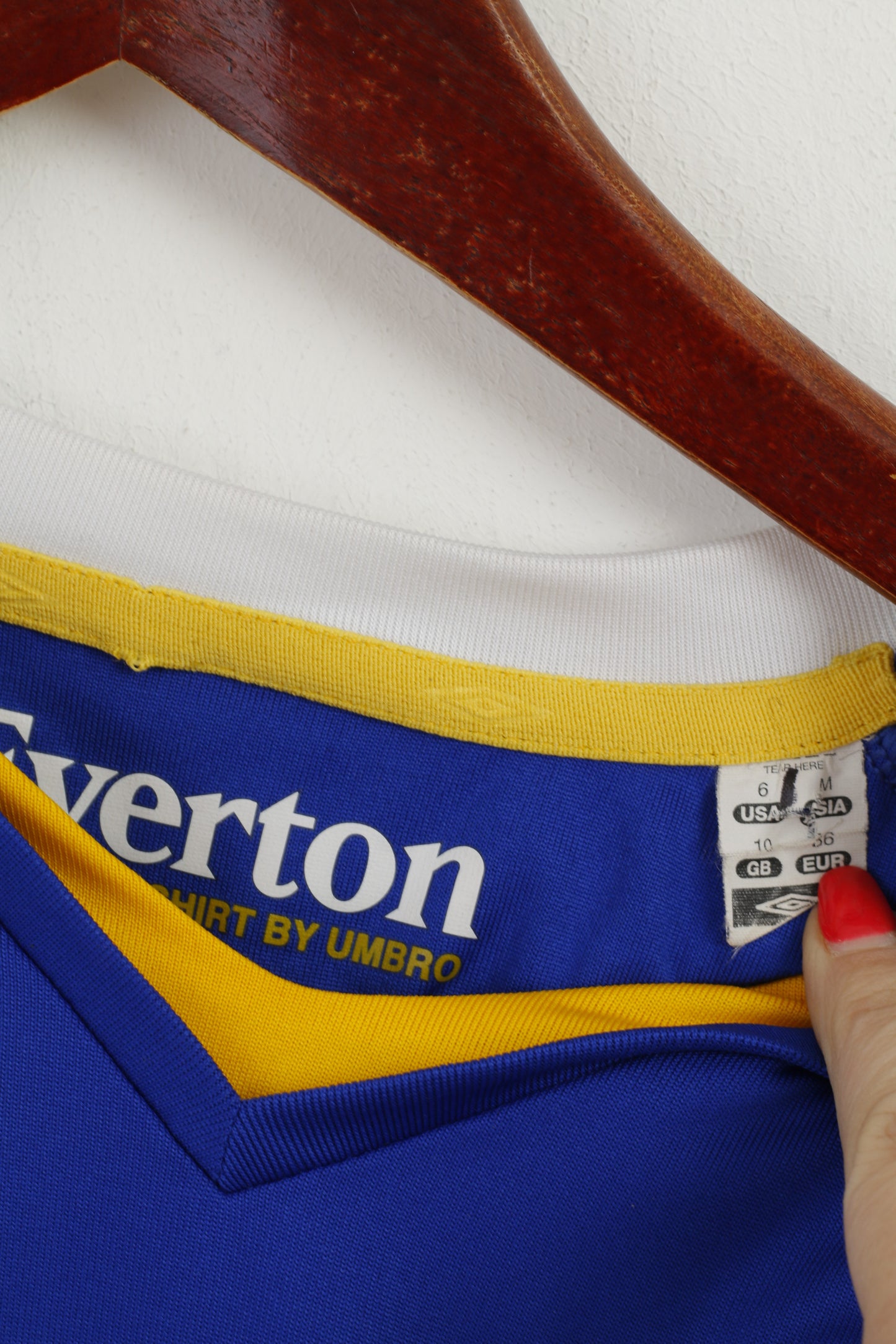 Umbro Everton  Womens 10 36 S Shirt Blue Football Club Jersey Top