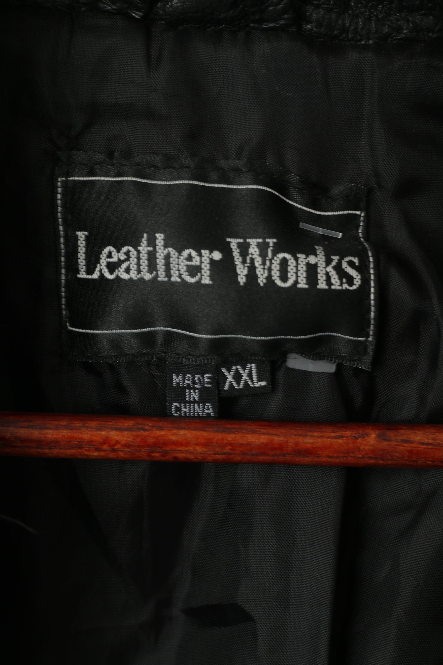 Leather Works Veste XXL pour femme en cuir noir avec patchwork et fermeture éclair complète