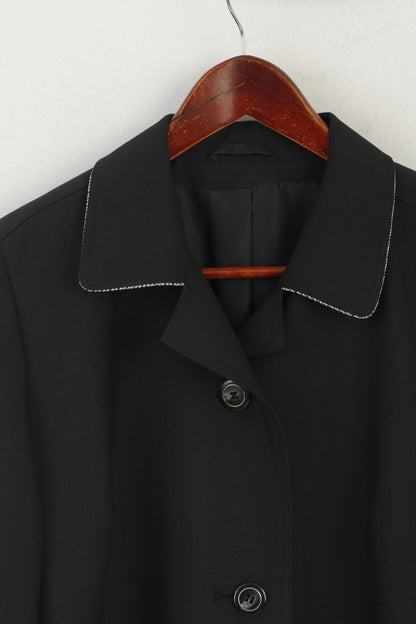 Steinadler Mode In Ganz Österreich Femmes 21 L Manteau Noir Simple Boutonnage Épaulettes Vintage