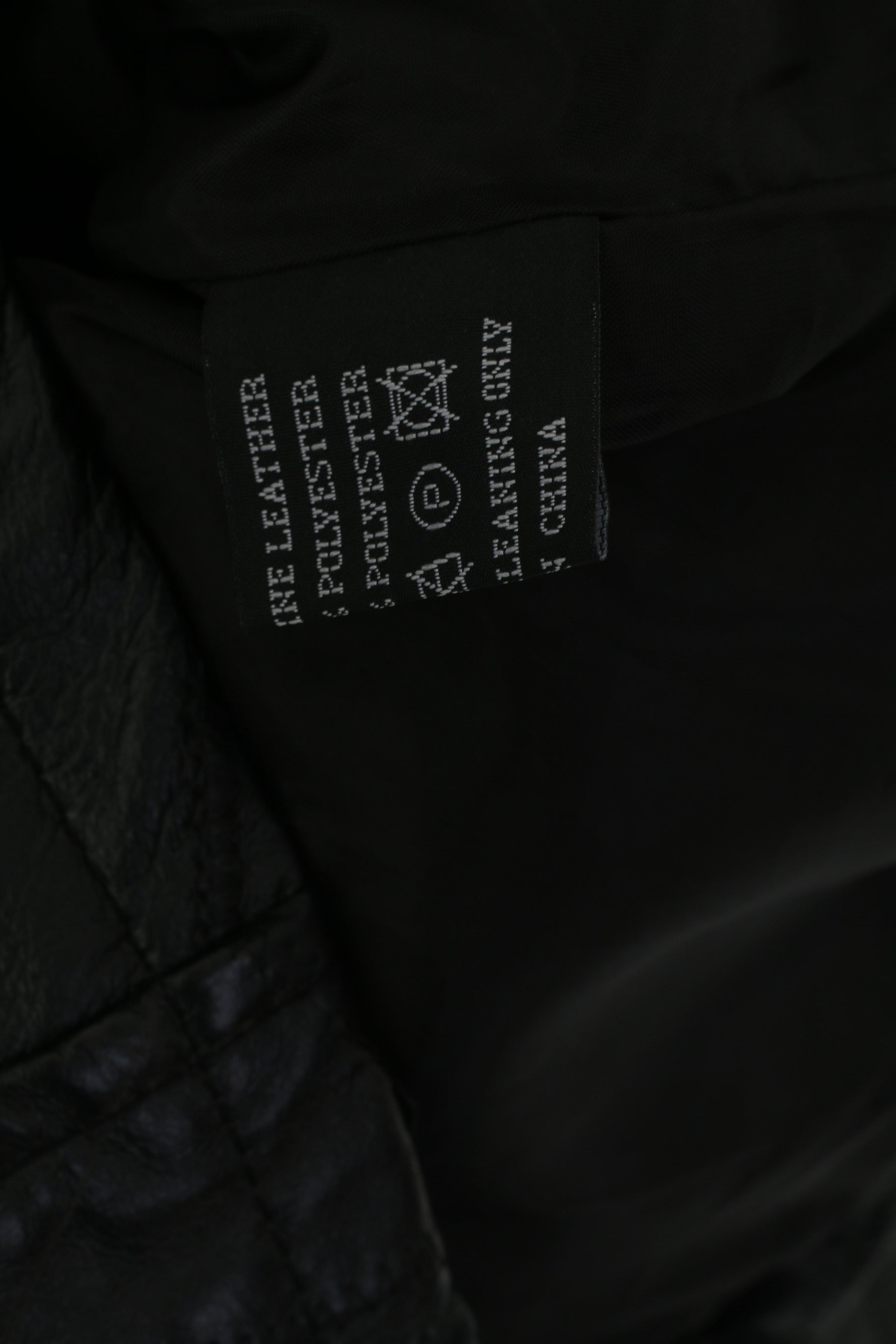 Leather Works Veste XXL pour femme en cuir noir avec patchwork et fermeture éclair complète