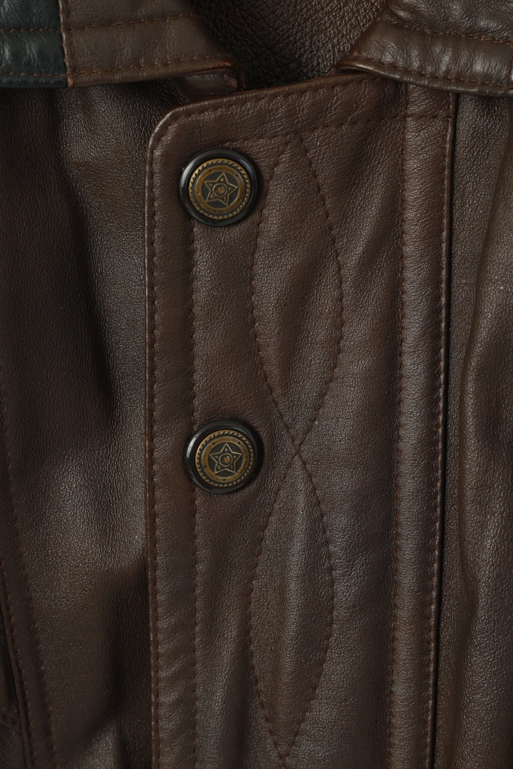 Rising Sun Giubbotto bomber da uomo 52 L Top da motociclista con maniche rimovibili da pilota in pelle vintage marrone