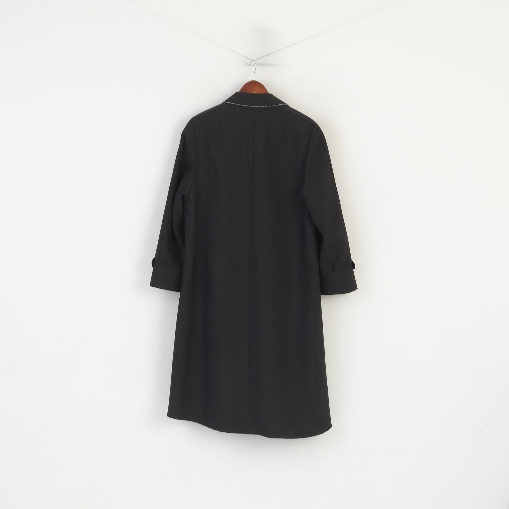 Steinadler Mode In Ganz Österreich Women 21 L Coat Black Single Breasted Shoulder Pads Vintage