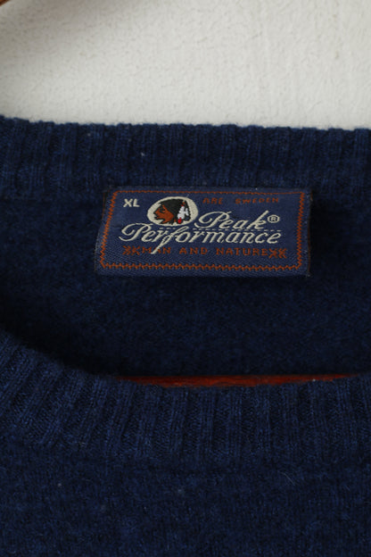 Peak Performance Women XL (M) Jumper Blue Wool Lander Nature Classic Sweater