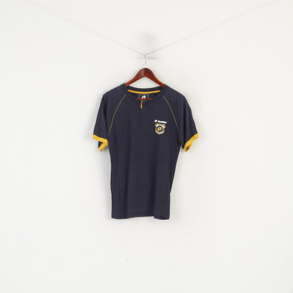 Lotto Men M Shirt Navy Cotton Nightwear Detailed Buttons Sleep Top