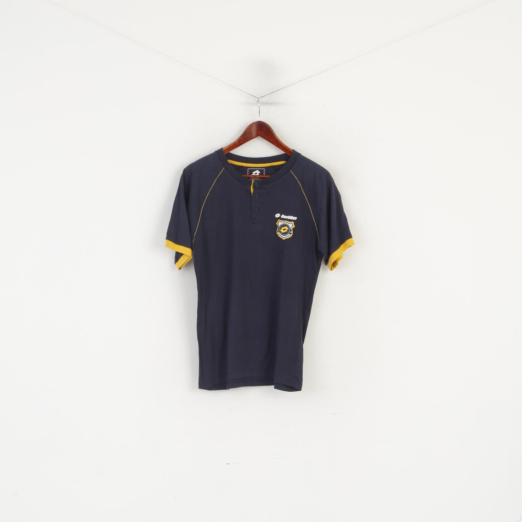 Lotto Men M Shirt Navy Cotton Nightwear Detailed Buttons Sleep Top