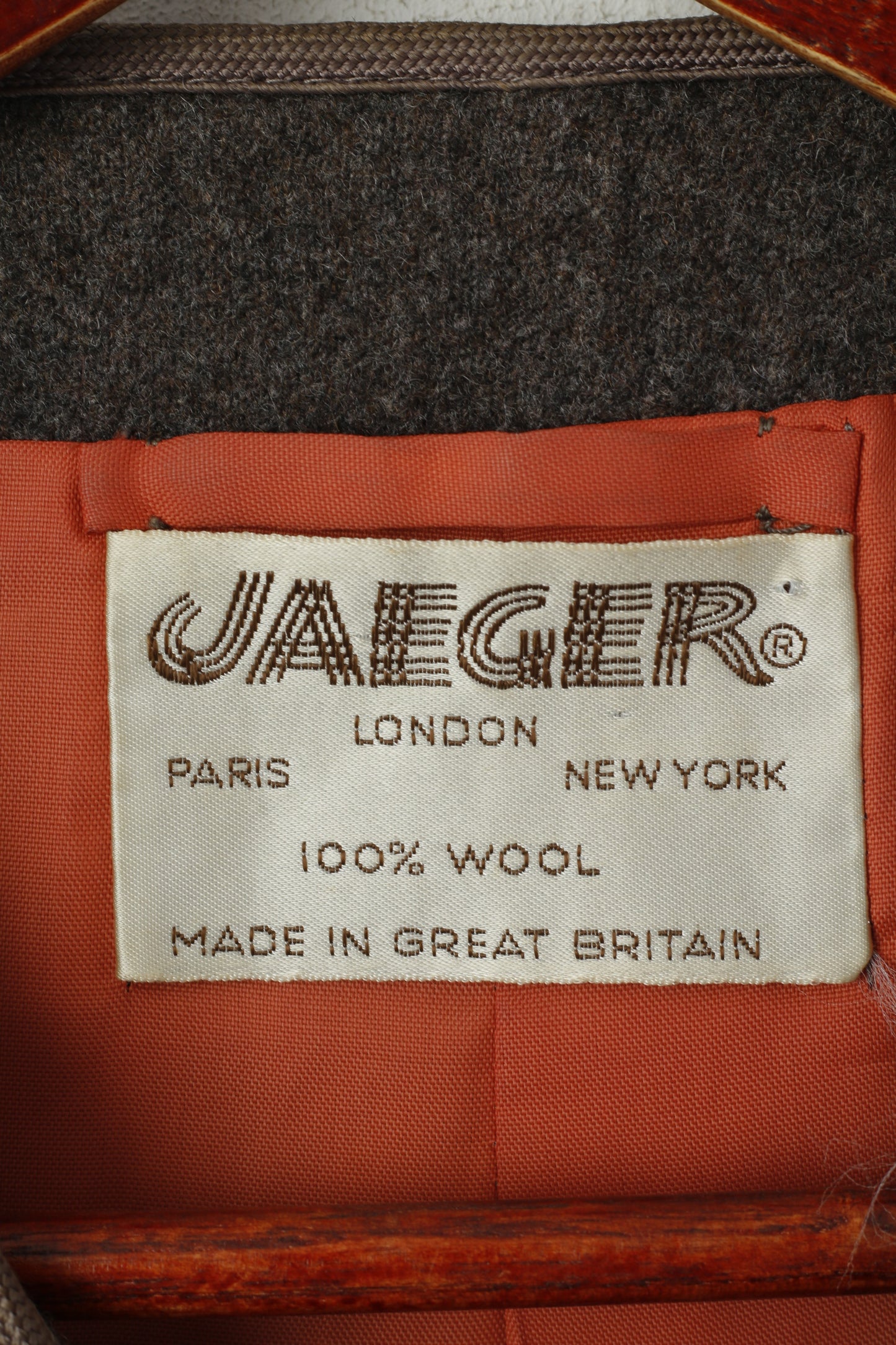 Jaeger Femmes 14 Blazer Gris Laine Vintage Épaulettes Veste Courte