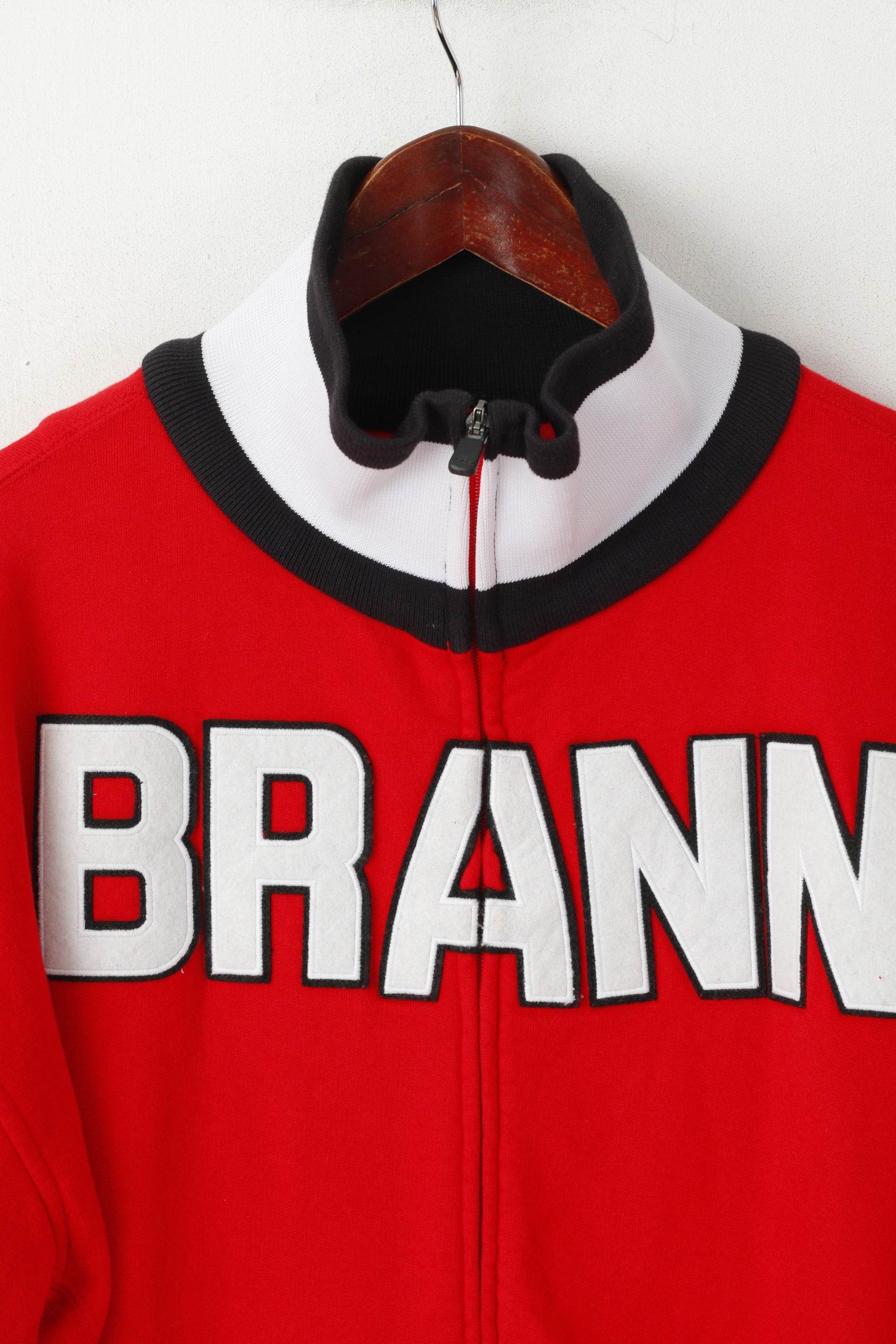 Kappa Men XXL Sweatshirt Red Cotton Brann Bergen Football Full Zipper Track Top