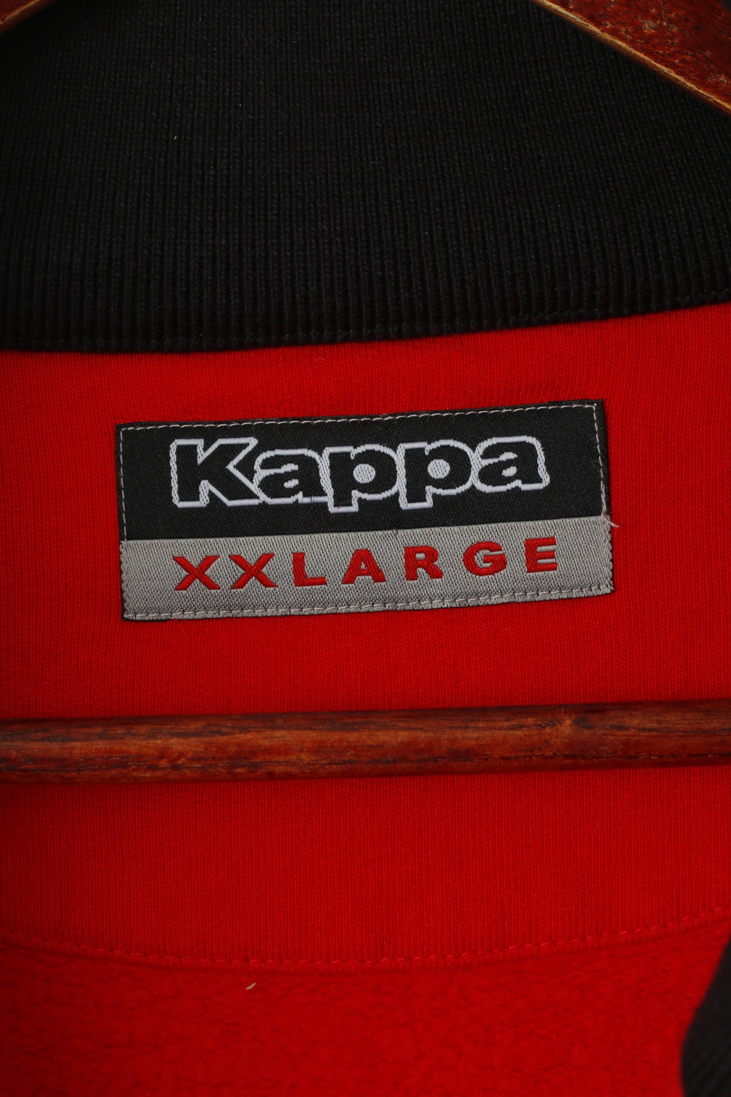 Felpa Kappa da uomo XXL in cotone rosso Brann Bergen Football con cerniera intera