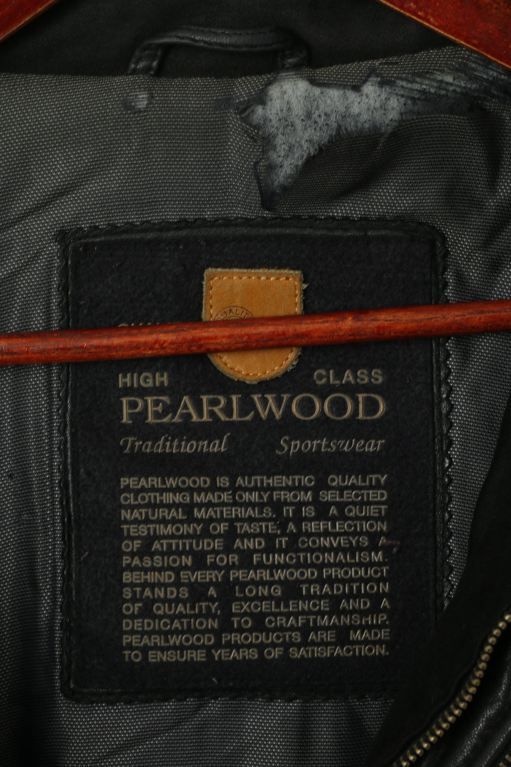 Pearlwood Men 52 L Leather Jacket Black Soft Washed Look Sportswear Full Zipper Top