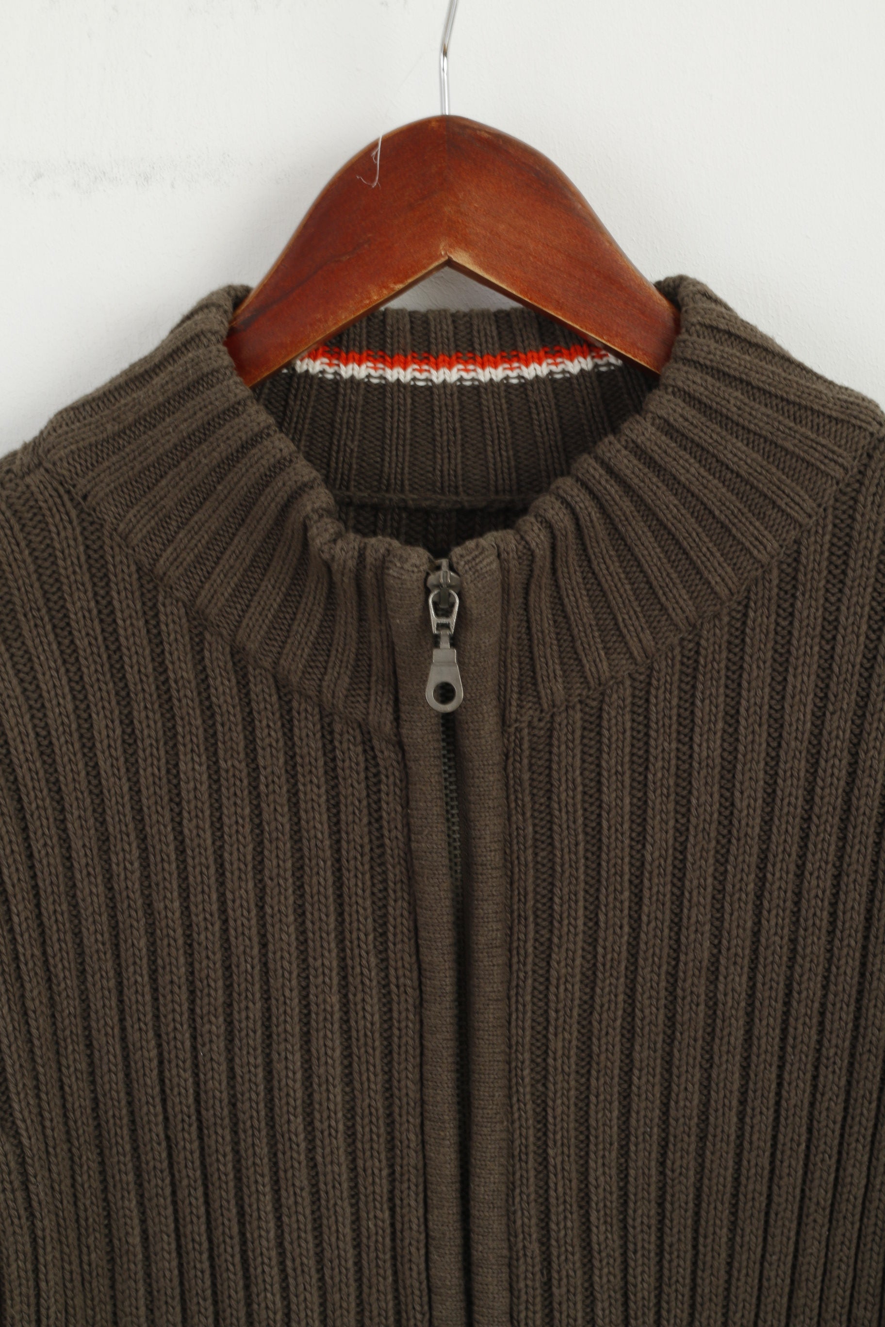 Big Star Femmes L (M) Pull Vert Pleine Fermeture Éclair Coton Sophia Zip Pull