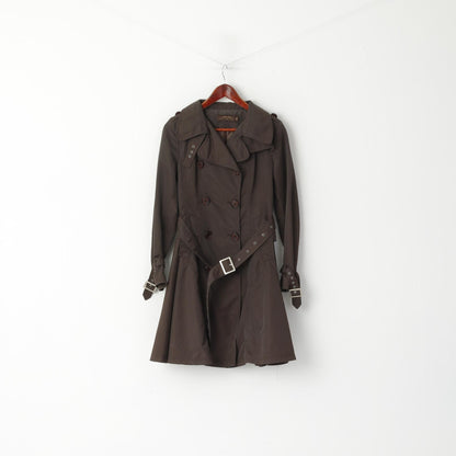 Billy Jenny Italia Cappotto M da donna Marrone Trench doppiopetto marrone con cintura Mac classico