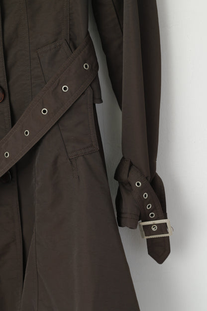 Billy Jenny Italia Cappotto M da donna Marrone Trench doppiopetto marrone con cintura Mac classico