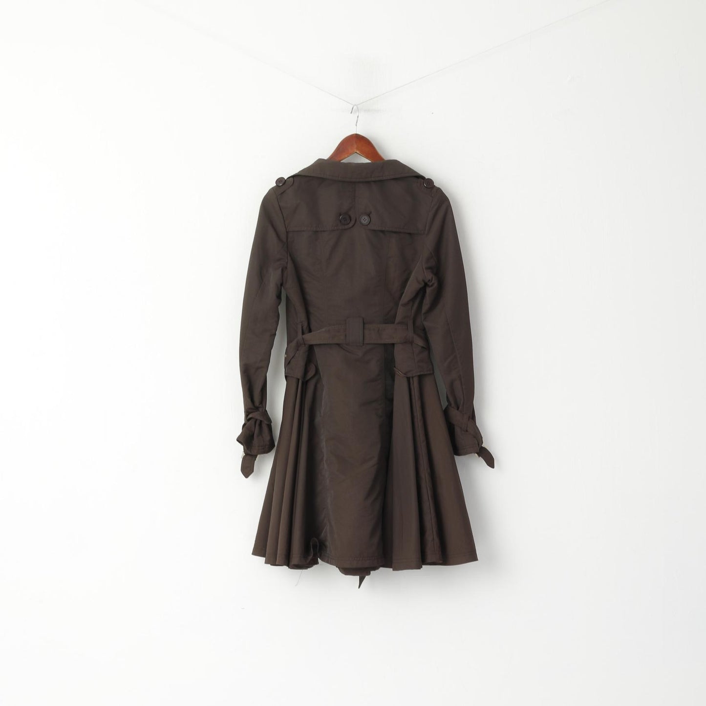 Billy Jenny Italia Cappotto M da donna Marrone Trench doppiopetto marrone con cintura Mac classico