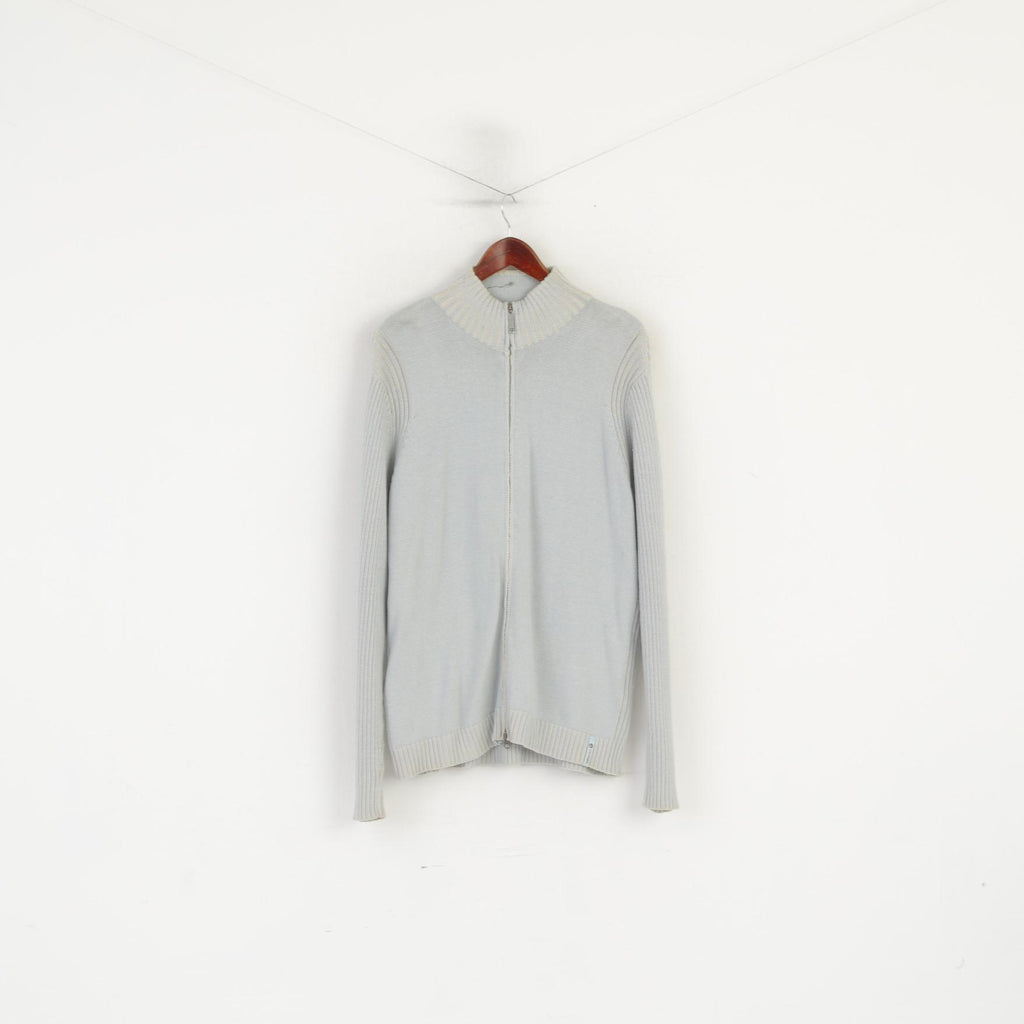 Chevignon Homme XXL Pull Bleu Coton Zip Up Carfdigan Stretch Classique Pull