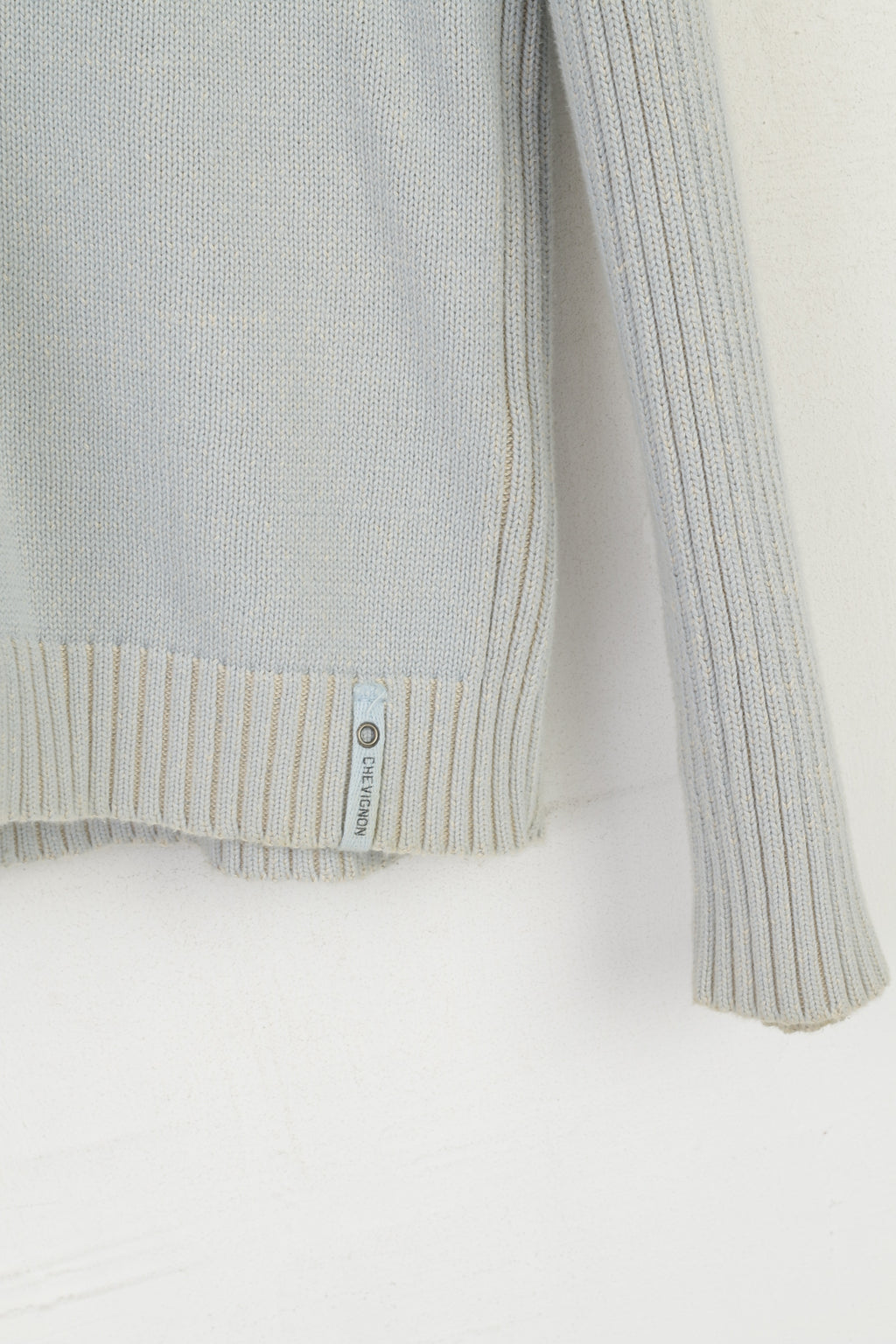 Chevignon Homme XXL Pull Bleu Coton Zip Up Carfdigan Stretch Classique Pull